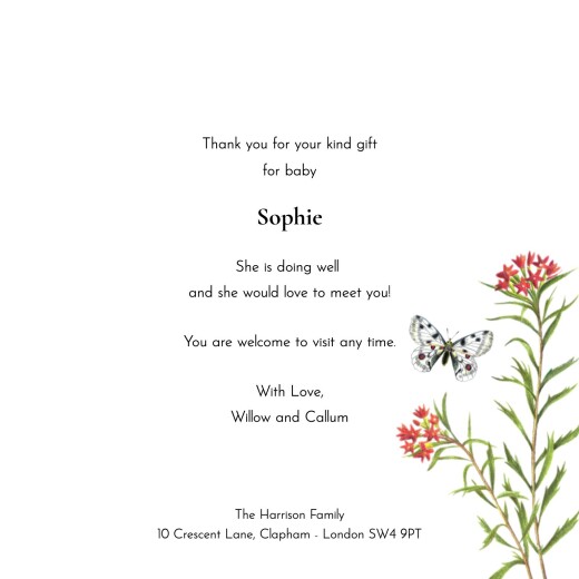 Baby Thank You Cards Flora & fauna blue tit - Page 3 Baby Thank You Cards Flora & fauna blue tit - Page 3