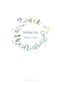 Christening Order of Service Booklets Watercolour Meadow Purple