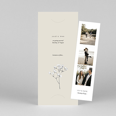 Gypsophila (bookmark) beige white save the date cards Gypsophila (bookmark) beige white save the date cards