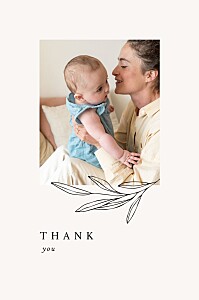 Budding branch beige baby thank you cards Budding branch beige baby thank you cards