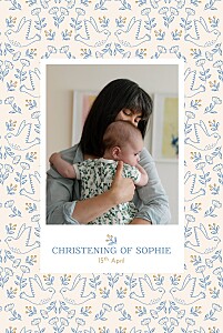 Soaring beige girls christening invitations Soaring beige girls christening invitations