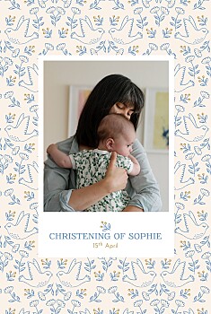 Soaring beige christening invitations Soaring beige christening invitations