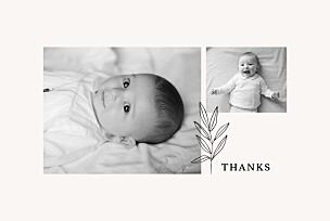 Budding branch beige floral baby thank you cards Budding branch beige floral baby thank you cards