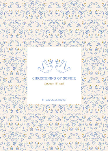 Christening Order of Service Booklets Soaring Blue - Page 1 Christening Order of Service Booklets Soaring Blue - Page 1