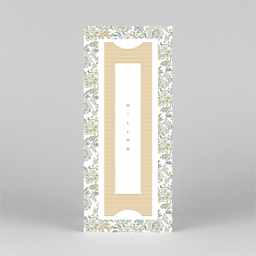Baby Thank You Cards Victorian Blossom (Bookmark) Blue - View 4 Baby Thank You Cards Victorian Blossom (Bookmark) Blue - View 4