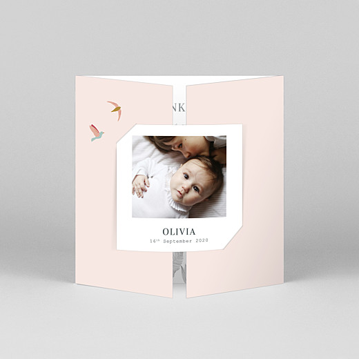 Baby Thank You Cards Birds of paradise pink - View 1 Baby Thank You Cards Birds of paradise pink - View 1