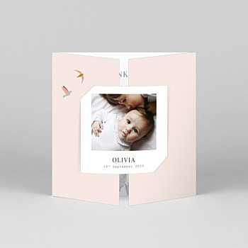 Birds of paradise pink baby thank you cards Birds of paradise pink baby thank you cards