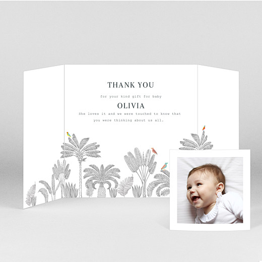 Baby Thank You Cards Birds of paradise pink - View 2 Baby Thank You Cards Birds of paradise pink - View 2