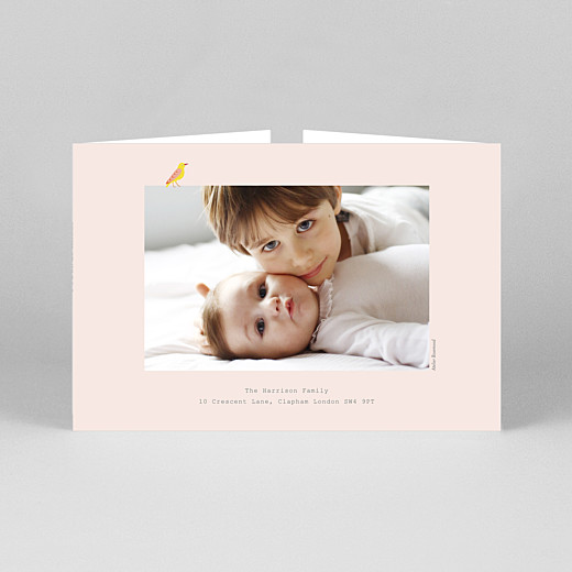Baby Thank You Cards Birds of paradise gatefold landscape pink - View 3 Baby Thank You Cards Birds of paradise gatefold landscape pink - View 3