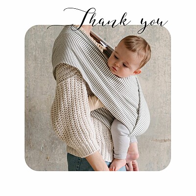 Baby Thank You Cards Tender moments white finition Baby Thank You Cards Tender moments white finition