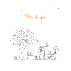 Baby Thank You Cards Woodland Promise White
