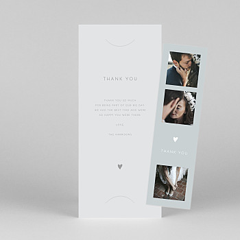 Lovely heart (bookmark) blue wedding thank you cards Lovely heart (bookmark) blue wedding thank you cards