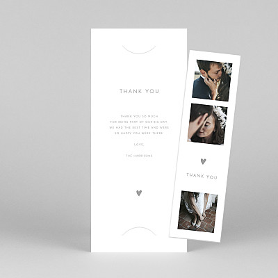 Lovely heart (bookmark) white white wedding thank you cards Lovely heart (bookmark) white white wedding thank you cards