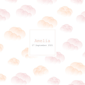 Mist (foil) pink orange girls baby announcements Mist (foil) pink orange girls baby announcements