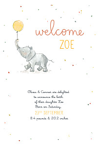 Baby elephant yellow girls baby announcements Baby elephant yellow girls baby announcements