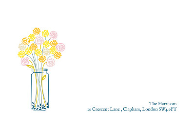 Notecards Touch of floral yellow finition Notecards Touch of floral yellow finition