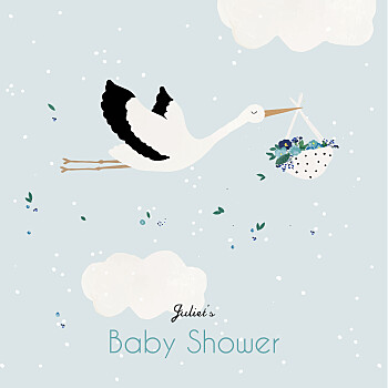 Stork blue baby shower invitations Stork blue baby shower invitations