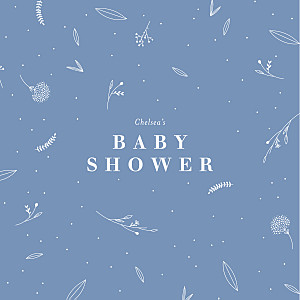 Elegant foliage blue baby shower invitations Elegant foliage blue baby shower invitations