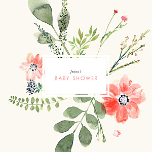Spring blossom white baby shower invitations Spring blossom white baby shower invitations