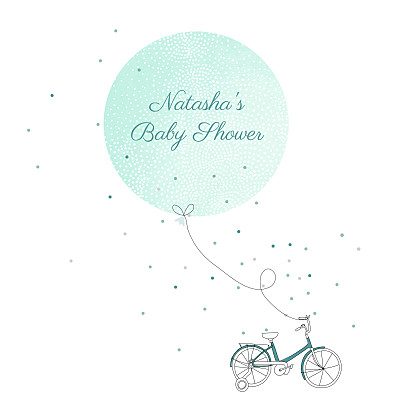 Baby Shower Invitations Little bicycle green finition Baby Shower Invitations Little bicycle green finition