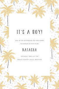 Palm trees yellow baby shower invitations Palm trees yellow baby shower invitations