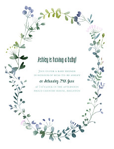 Watercolour meadow blue baby shower invitations Watercolour meadow blue baby shower invitations