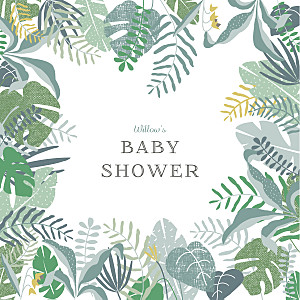 Tropical forest green baby shower invitations Tropical forest green baby shower invitations