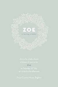 Baby's breath green baby shower invitations Baby's breath green baby shower invitations