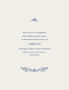 Natural chic blue baby shower invitations Natural chic blue baby shower invitations