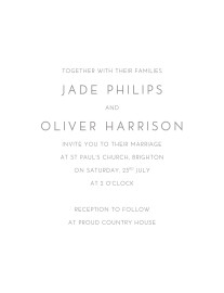Wedding Invitations Classic Modern White