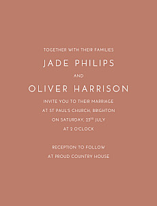 Classic modern terracotta orange wedding invitations Classic modern terracotta orange wedding invitations