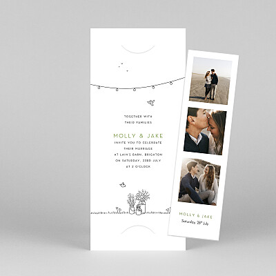 Bohemian promise (bookmark) white floral wedding invitations Bohemian promise (bookmark) white floral wedding invitations