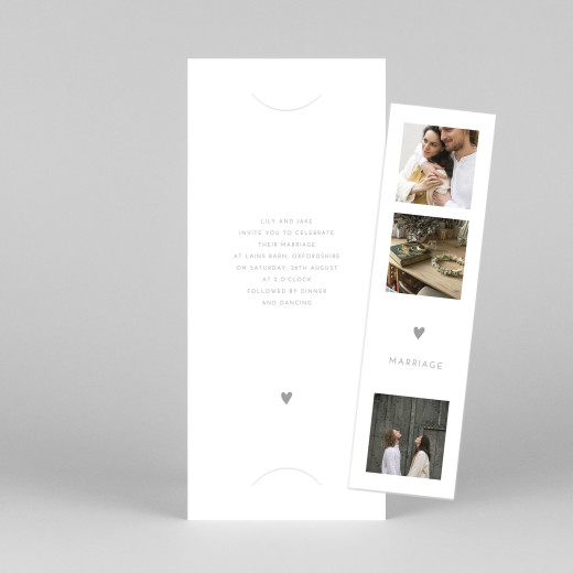 Wedding Invitations Lovely Heart (Bookmark) White - View 1 Wedding Invitations Lovely Heart (Bookmark) White - View 1