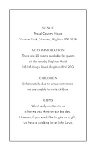 Paradise blue modern guest information cards Paradise blue modern guest information cards