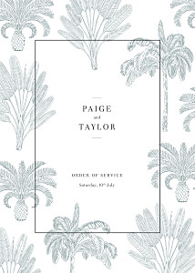 Paradise blue wedding order of service booklets Paradise blue wedding order of service booklets