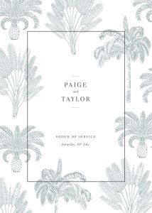 Wedding Order of Service Booklets Paradise Blue