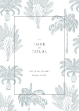 Wedding Order of Service Booklet Covers Paradise Blue