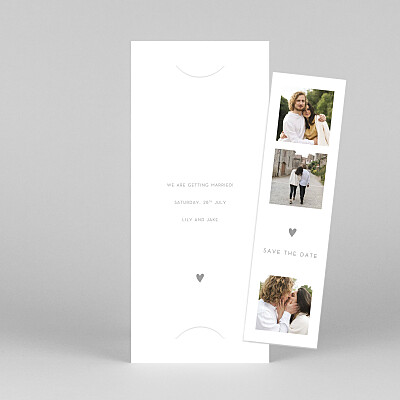 Lovely heart (bookmark) white unique save the date cards Lovely heart (bookmark) white unique save the date cards