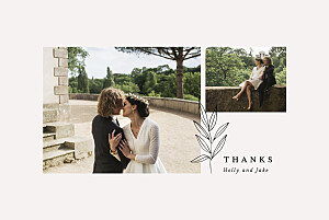 Budding branch beige traditional wedding thank you cards Budding branch beige traditional wedding thank you cards