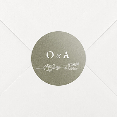 Provence green white wedding stickers Provence green white wedding stickers
