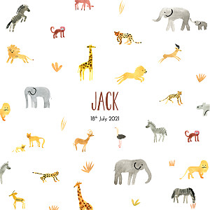 Safari white photo baby announcements Safari white photo baby announcements