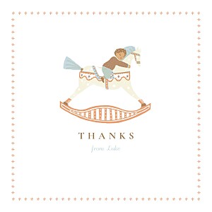 Rocking horse (boy) brown animal baby thank you cards Rocking horse (boy) brown animal baby thank you cards