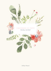 Christening Order of Service Booklets Cover Spring Blossom Beige