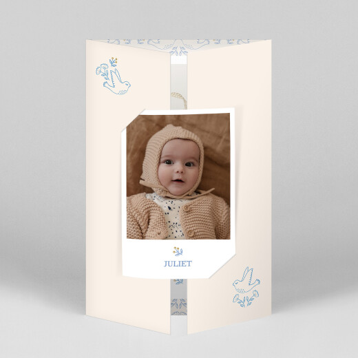 Baby Thank You Cards Soaring gatefold blue - View 1 Baby Thank You Cards Soaring gatefold blue - View 1