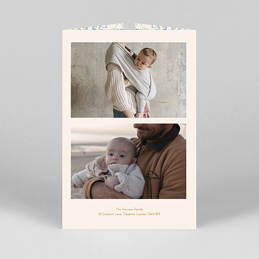 Baby Thank You Cards Soaring gatefold blue - View 3 Baby Thank You Cards Soaring gatefold blue - View 3