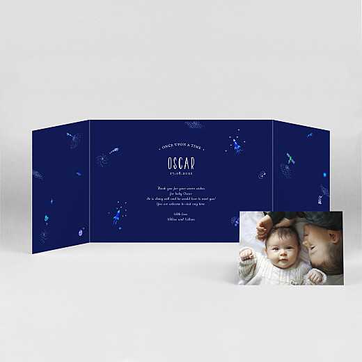 Baby Thank You Cards Once upon a time (landscape gatefold) space - View 2 Baby Thank You Cards Once upon a time (landscape gatefold) space - View 2