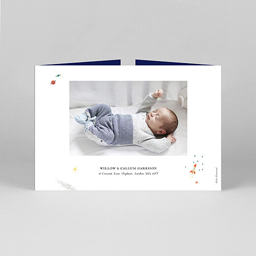 Baby Thank You Cards Once upon a time (landscape gatefold) space - View 3 Baby Thank You Cards Once upon a time (landscape gatefold) space - View 3