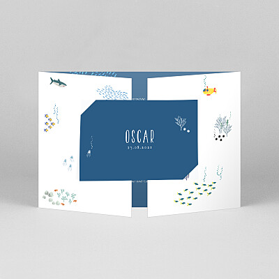 Once upon a time (landscape gatefold) ocean blue baby thank you cards Once upon a time (landscape gatefold) ocean blue baby thank you cards
