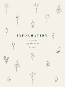 Guest Information Cards Floral Minimalist Beige Guest Information Cards Floral Minimalist Beige