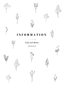 Floral minimalist white guest information cards Floral minimalist white guest information cards